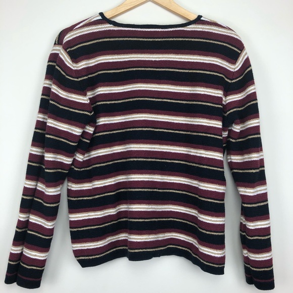 VTG Liz Sport Cotton Striped Sweater (M) - Picture 8 of 9